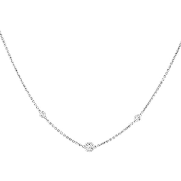 Station Necklace With 0.10 Carat TW Diamonds In White Gold