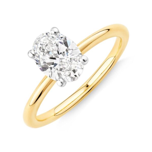 Solitaire Engagement Ring with 1.25 Carat TW of Laboratory-Grown Diamond in 14kt Yellow & White Gold