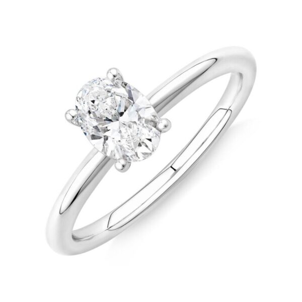 Solitaire Engagement Ring with 0.70 Carat TW of Laboratory-Grown Diamond in 18kt White Gold