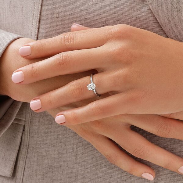 Solitaire Engagement Ring with 0.70 Carat TW of Laboratory-Grown Diamond in 18kt White Gold - Image 2