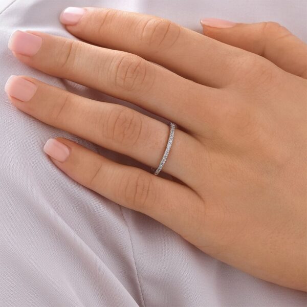 Wedding Band with 1/5 Carat TW of Diamonds in 14kt White Gold - Image 3