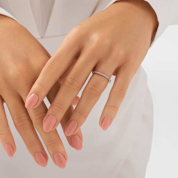 Wedding Band with 1/5 Carat TW of Diamonds in 14kt White Gold - Image 4
