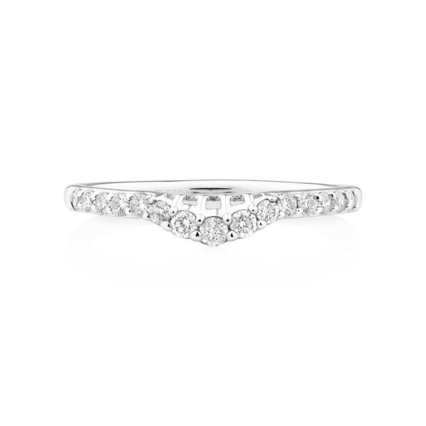 Wedding Ring with 0.25 Carat TW of Diamonds in 14kt White Gold - Image 3