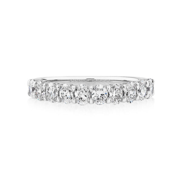 10 Stone Wedding Band with .90 Carat TW Diamonds in White Gold - Image 3