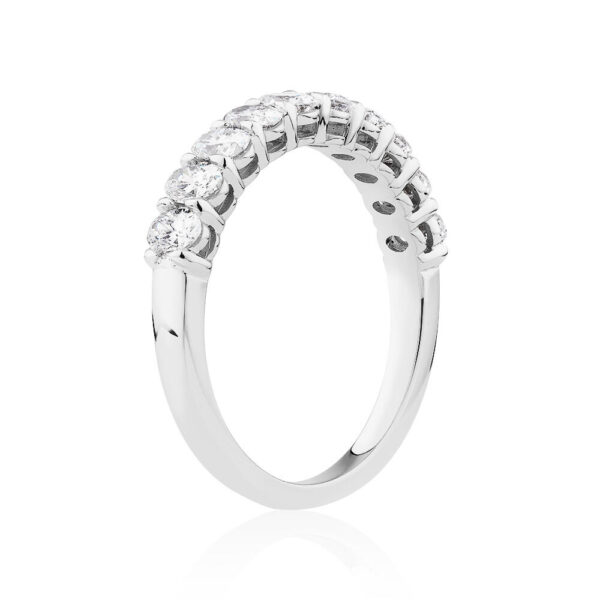 10 Stone Wedding Band with .90 Carat TW Diamonds in White Gold - Image 4