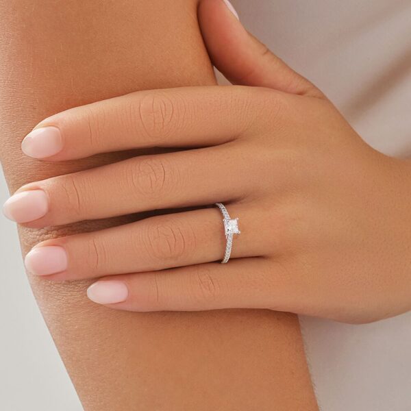 Engagement Ring with 0.78 Carat TW Diamonds in 18kt White Gold - Image 2