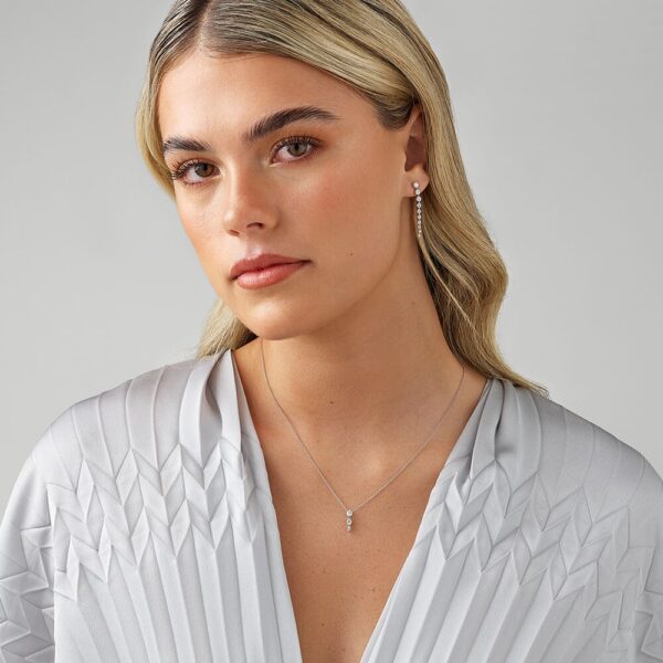 Necklace with 0.28 Carat TW of Diamonds in White Gold - Image 2