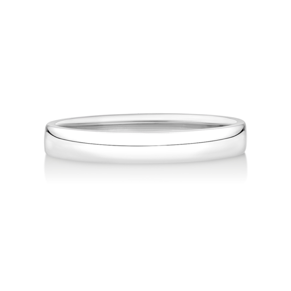 3mm Half Round Wedding Band in White Gold - Image 3