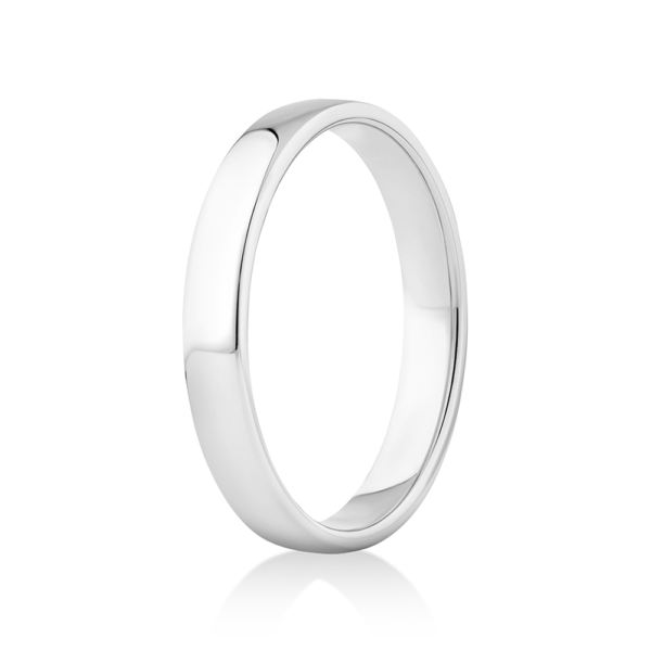 3mm Half Round Wedding Band in White Gold - Image 4