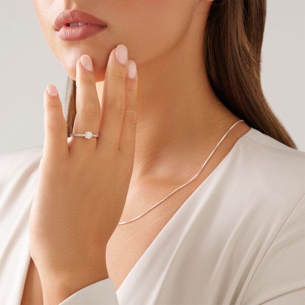 Engagement Ring with 0.78 Carat TW of Diamonds in 14kt White Gold - Image 3