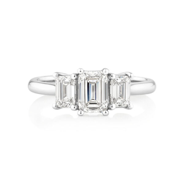 Three Stone Engagement Ring with 1.30 Carat TW of Laboratory-Grown Diamonds in 14kt White Gold - Image 2