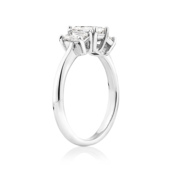 Three Stone Engagement Ring with 1.30 Carat TW of Laboratory-Grown Diamonds in 14kt White Gold - Image 4
