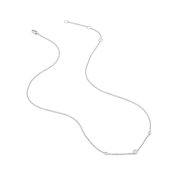 Station Necklace With 0.10 Carat TW Diamonds In White Gold - Image 2