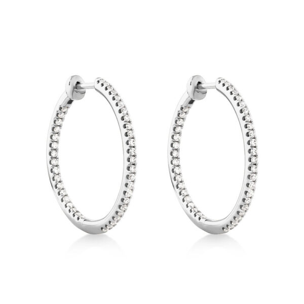 Hoop Earrings With 0.50 Carat TW Of Diamonds in 10kt White Gold - Image 3