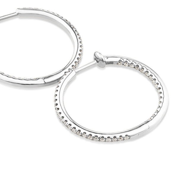 Hoop Earrings With 0.50 Carat TW Of Diamonds in 10kt White Gold - Image 4