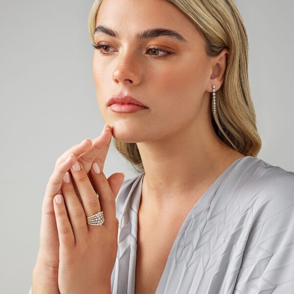 Drop Earrings with 1.00 Carat TW of Diamonds in 18kt White Gold - Image 4