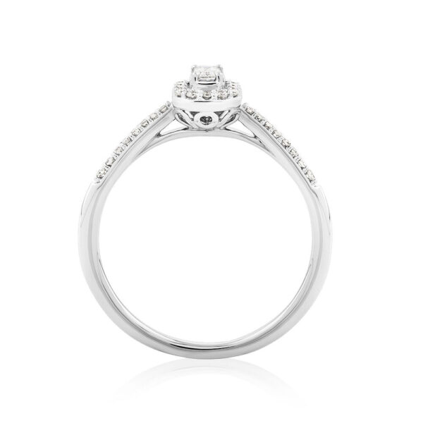 Halo Engagement Ring with .20TW of Diamonds in 18k White Gold - Image 4