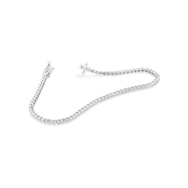 0.90 Carat TW Laboratory-Grown Diamond Tennis Bracelet set in 10kt White Gold - Image 4